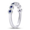 Image 3 : 1/2 CTW Round Blue Sapphire Stackable Ring 10kt White Gold - REF-30K3R