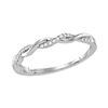 Image 1 : 1/12 CTW Round Diamond Twist Stackable Ring 10kt White Gold - REF-10M2A