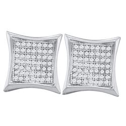 1/3 CTW Round Diamond Kite Cluster Earrings 10kt White Gold - REF-21F5M