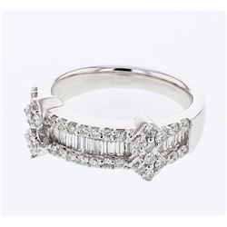 0.97 CTW Diamond Ring 18K White Gold - REF-126N5Y
