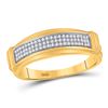 Image 3 : 3/8 CTW His & Hers Diamond Square Cluster Matching Bridal Wedding Ring 10kt Yellow Gold - REF-47X9T