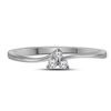 Image 2 : 1/20 CTW Round Diamond Heart Promise Bridal Ring 10kt White Gold - REF-7K5R