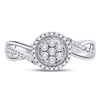 Image 2 : 1/6 CTW Round Diamond Flower Cluster Ring 10kt White Gold - REF-19N2Y