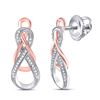 Image 1 : 1/8 CTW Round Diamond Fashion Earrings 10kt Two-tone Gold - REF-19A2N