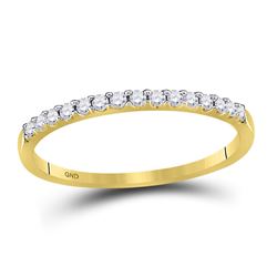 1/6 CTW Round Diamond Wedding Single Row Ring 14kt Yellow Gold - REF-14A4N