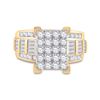 Image 2 : 1 & 1/2 CTW Round Diamond Cluster Bridal Wedding Engagement Ring 10kt Yellow Gold - REF-90F3M