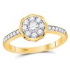 Image 1 : 1/2 CTW Round Diamond Flower Cluster Ring 14kt Yellow Gold - REF-41H9W