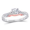 Image 1 : 1/2 CTW Round Diamond Solitaire Bridal Wedding Engagement Ring 14kt White Gold - REF-96M3A
