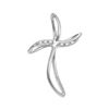 Image 1 : 0.02 CTW Round Diamond Cross Religious Pendant 10kt White Gold - REF-7Y5X