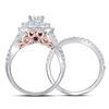 Image 2 : 2 CTW Round Diamond Bridal Wedding Engagement Ring 14kt Two-tone Gold - REF-330H3W