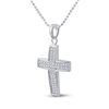 Image 2 : 1/6 CTW Round Diamond Cross Pendant 10kt White Gold - REF-11Y9X