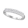 Image 1 : 1/3 CTW Round Diamond Double Row Ring 10kt White Gold - REF-13F2M