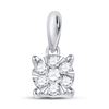 Image 1 : 1/4 CTW Round Diamond Fashion Cluster Pendant 14kt White Gold - REF-18X3T