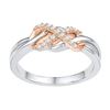 Image 1 : 1/8 CTW Round Diamond Infinity Twist Ring 10kt Two-tone Gold - REF-19F2M