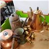 Image 2 : LOT OF COPPER AND HAMMERED METAL TEAPOTS, COFFEE POTS, AND CUPS