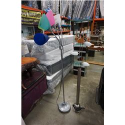 MULTI COLOUR FLOOR LAMP AND GREY FLOOR LAMP