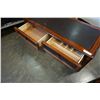 Image 8 : LEATHER TOP COFFEE TABLE AND END TABLE - LEATHER IS DAMAGED