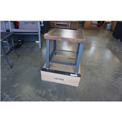 2 BRAND NEW THICK TOP INDUSTRIAL LOOK ENDTABLES - RETAIL $149EA