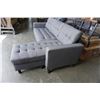 Image 8 : BRAND NEW GREY FABRIC REVERSIBLE SECTIONAL SOFA WITH REMOVABLE TUFTED PILLOW BACKS, RETAIL $999 78 I