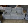 Image 3 : BRAND NEW 3 PIECE FABRIC RECLINING SOFA SET. ROCKER RECLINER, AND SOFA W/ FLIP DOWN CONSOLE - RETAIL