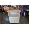 Image 1 : WHITE WOOD TOP KITCHEN CART