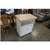 Image 2 : WHITE WOOD TOP KITCHEN CART