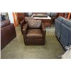 Image 1 : MITCHELL GOLD DOWN-FILLED FULL GRAIN LEATHER ARM CHAIR