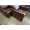 Image 4 : MITCHELL GOLD DOWN-FILLED FULL GRAIN LEATHER ARM CHAIR