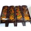 Image 3 : 80 INCH SILK ART, MINI EASTERN 4 PANEL ROOM DIVIDER AND FIGURES