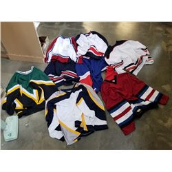 8 NHL TEAM COLOR PRACTICE JERSEYS RETAIL $49.99 EACH, 2 OILERS, 2 AVALANCHE, DALLAS, COLUMBUS, NASHV