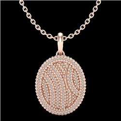 1 ctw Micro Pave VS/SI Diamond Certified Necklace 14k Rose Gold