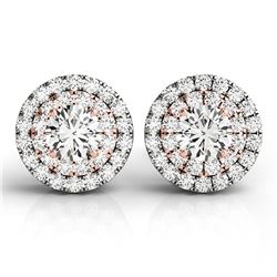 1 ctw Diamond Solitaire VS/SI Certified Halo 14k 2Tone Gold