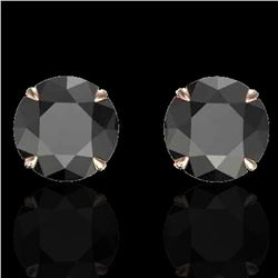 4 ctw Black Diamond Designer Earrings 14k Rose Gold