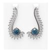 Image 1 : 7.1 ctw Intense Blue Diamond Earrings 18K White Gold