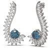 Image 2 : 7.1 ctw Intense Blue Diamond Earrings 18K White Gold