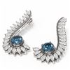 Image 3 : 7.1 ctw Intense Blue Diamond Earrings 18K White Gold