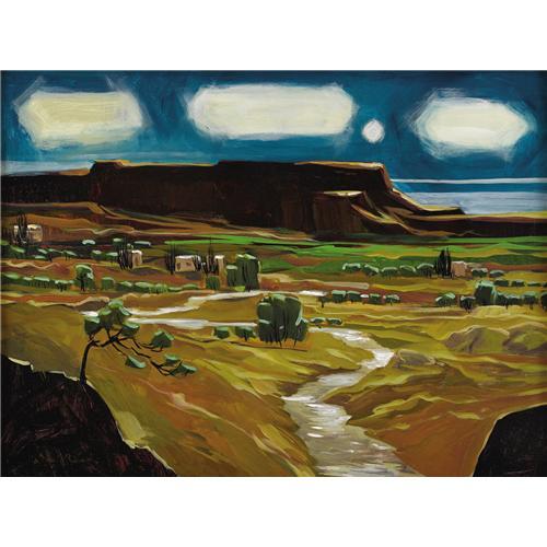 DOEL REED, Early Texas oil on masonite DOEL REED (1895-1985)