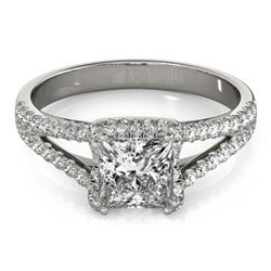 2.05 ctw Certified VS/SI Princess Diamond Halo Ring 14k White Gold