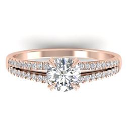 1.11 ctw Certified VS/SI Diamond Art Deco Ring 14k Rose Gold