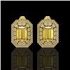 Image 1 : 11.03 ctw Canary Citrine & Diamond Victorian Earrings 14K Yellow Gold