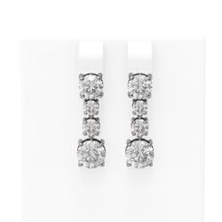 4.46 ctw Diamond Earrings 18K White Gold