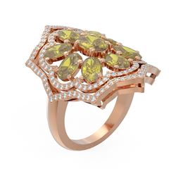 6.2 ctw Canary Citrine & Diamond Ring 18K Rose Gold