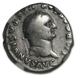Roman Silver Denarius Emperor Vespasian (69-79 AD) Ch Fine NGC