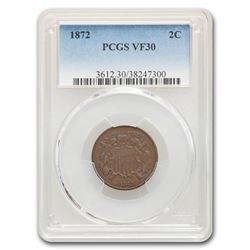 1872 Two Cent Piece VF-30 PCGS