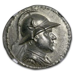 Kingdom of Bactria AR Tetradrachm (170-145 BC) CH AU NGC