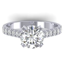 2.4 ctw Certified VS/SI Diamond Solitaire Art Deco Ring 14k White Gold