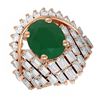 Image 3 : 10.48 ctw Emerald & Diamond Ring 18K Rose Gold