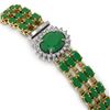 Image 3 : 32.98 ctw Emerald & Diamond Bracelet 14K Yellow Gold