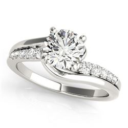 0.81 ctw Certified VS/SI Diamond Bypass Ring 14k White Gold