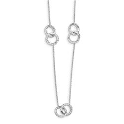 14k White Gold Diamond Cut Polished Necklace